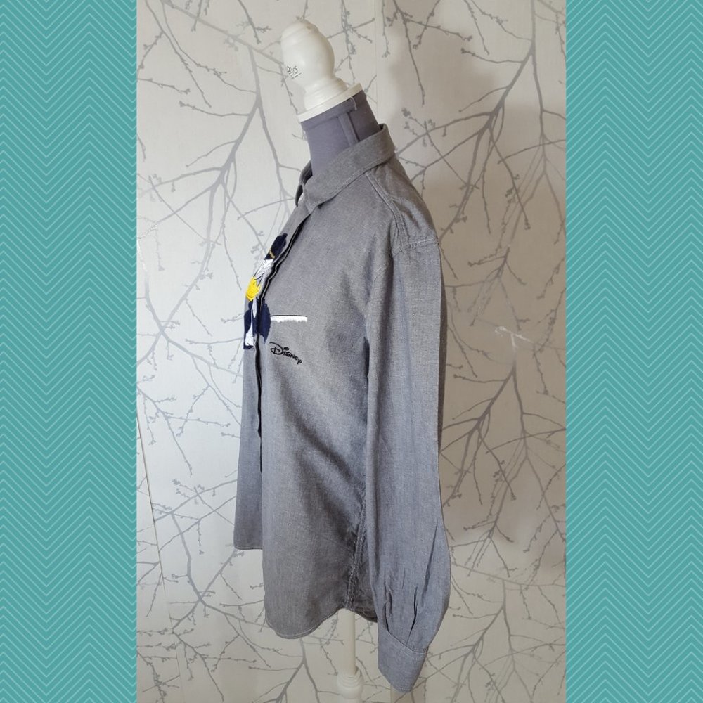 Segreta By Emmanuel Schvili Vtg Donald Duck Embroidered Button Front Shirt View 3